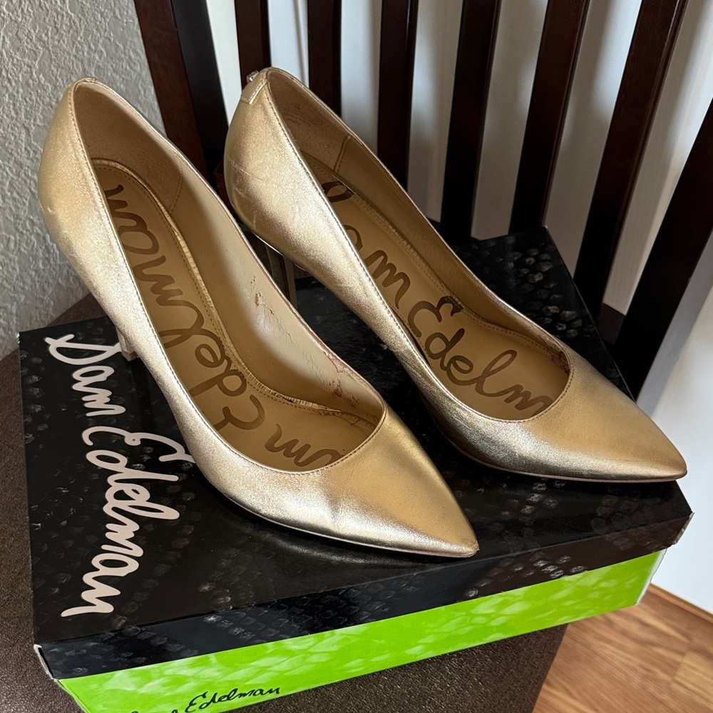 Sam Edelman Metallic Gold Heels